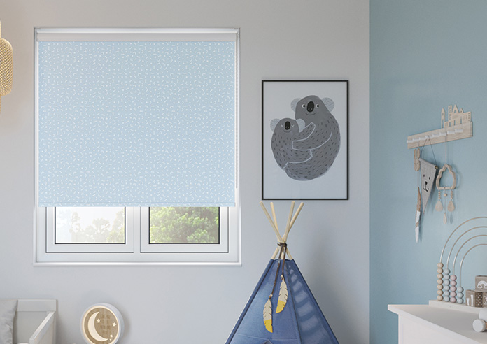 Eighties Shapes, Arctic Blue - Roller Blind - Image 3